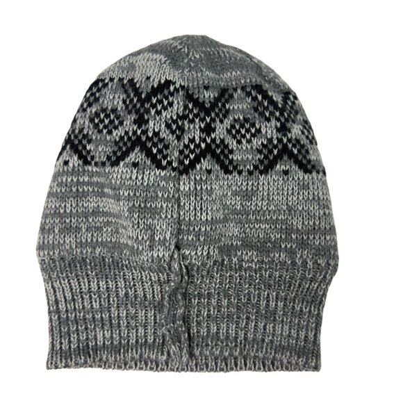 Kids Gray Knit Beanie Fleece Lined Winter Hat - Picture 4 of 8